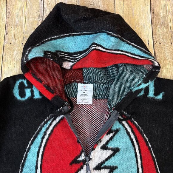 Grateful Dead Alpaca Wool Sweater Hoodie Full Zip Steal Your Face Mens Medium - Picture 3 of 8